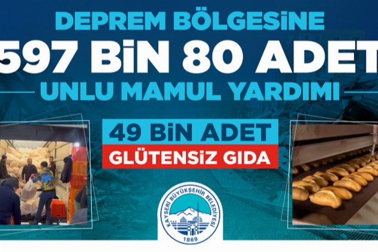 Kayseri Büyükşehir’den deprem bölgesine ‘unlu’ yardım
