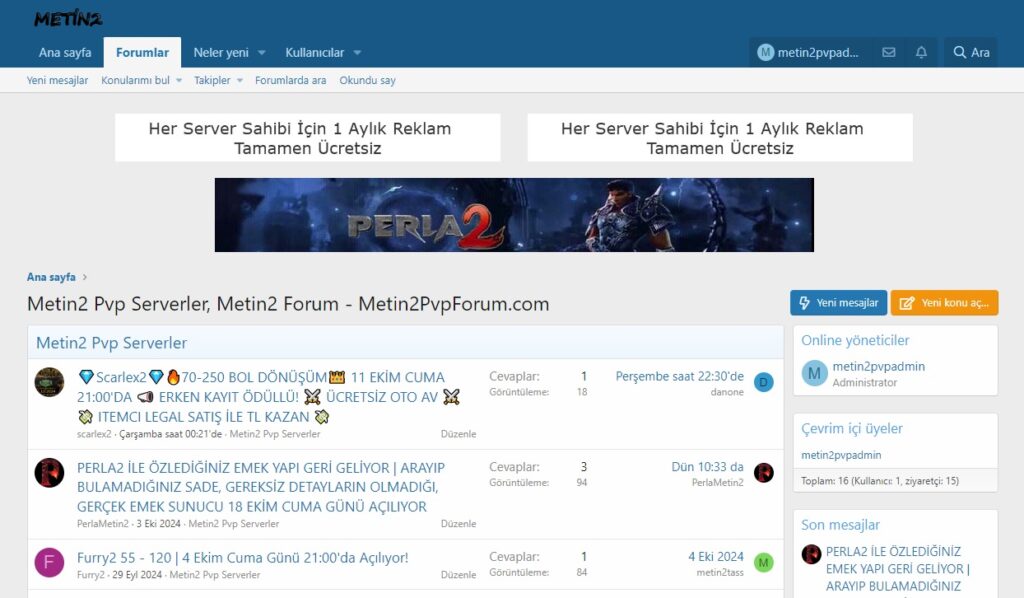 Bu Hafta Yeni Açılacak Metin2 Pvp Serverler